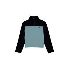 Mons Royale Offgrid Merino Fleece Long Sleeve, fleece trui, dames, blauw/zwart