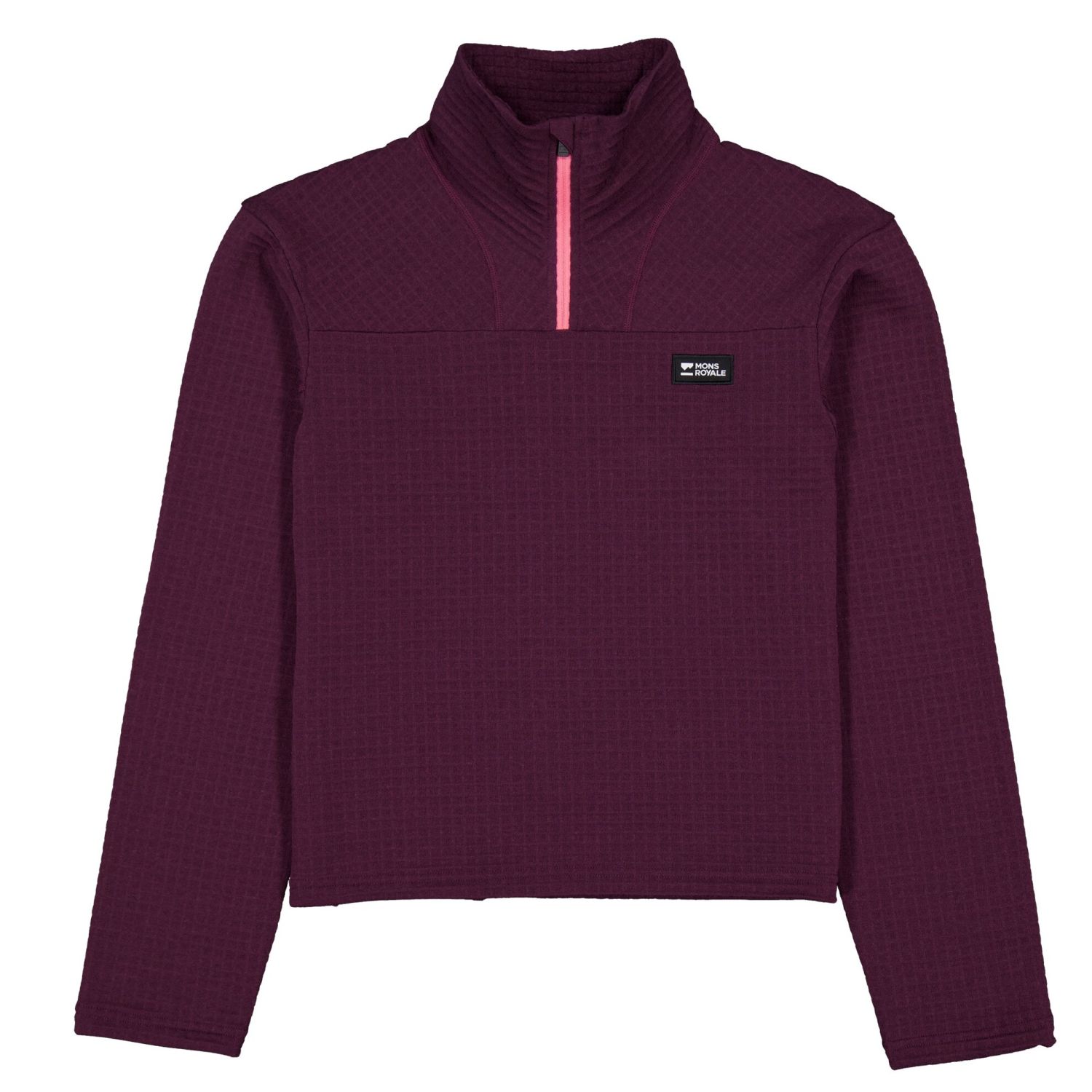 Mons Royale Offgrid Merino Fleece Long Sleeve, Fleecegenser, Dame, Fig