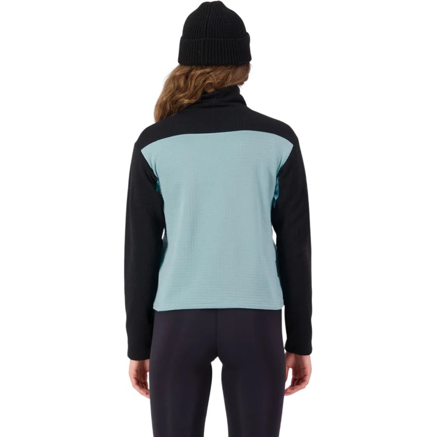 Mons Royale Offgrid Merino Fleece Long Sleeve, polaire à manches longues, femme, bleu/noir