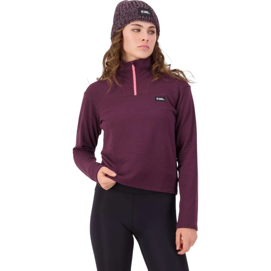 Mons Royale Offgrid Merino Fleece Long Sleeve, polaire, femme, violet