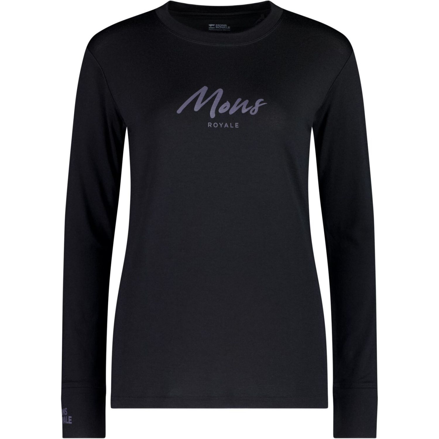 Mons Royale Yotei Merino Classic Long Sleeve, skiundertrøje, dame, sort