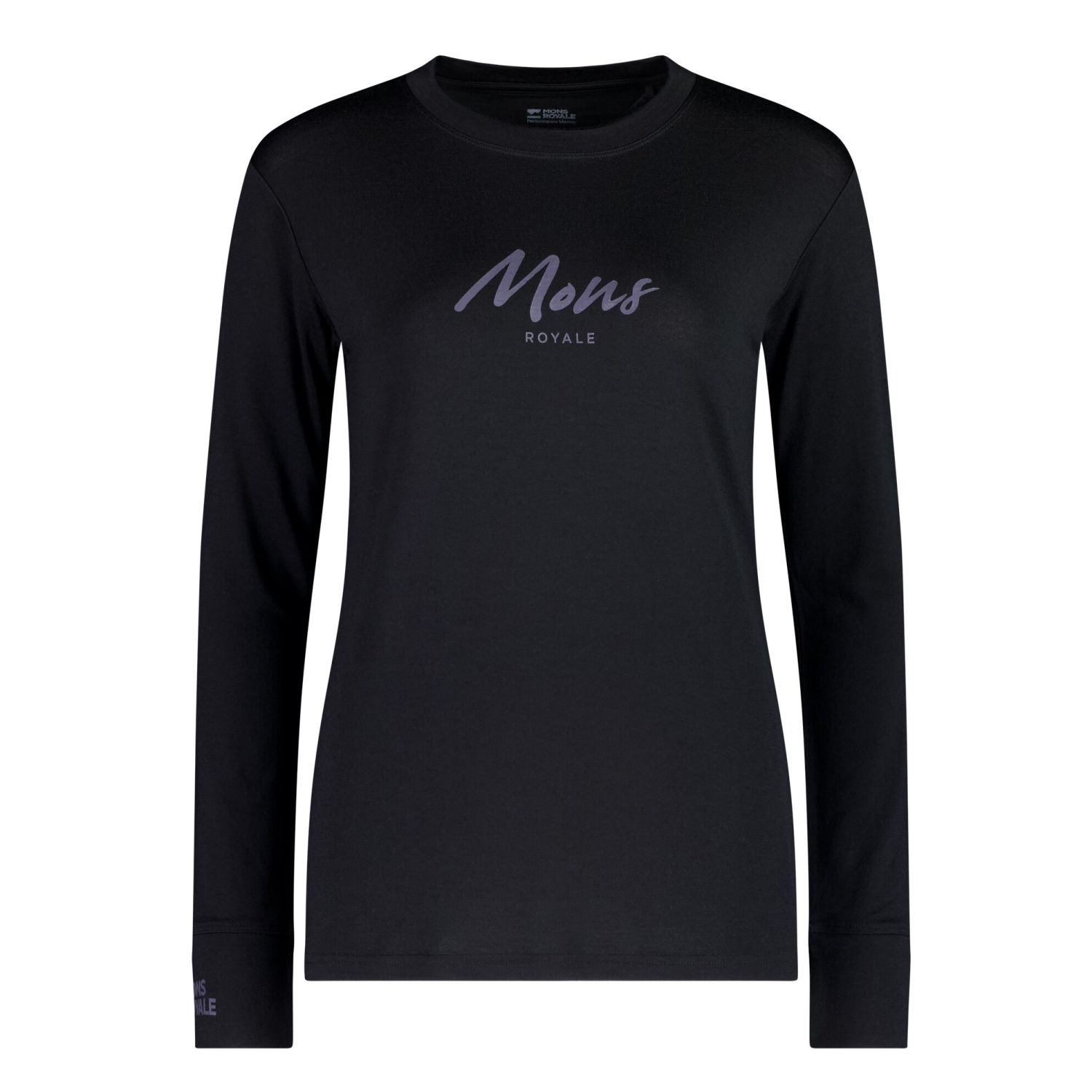 Mons Royale Yotei Merino Classic Long Sleeve, Underställströja, Dam, Svart