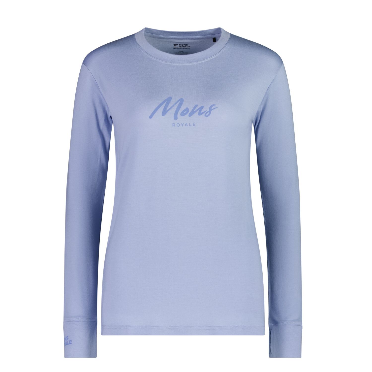 Mons Royale Yotei Merino Classic Long Sleeve, Undertrøye, Dame, Ice Blue