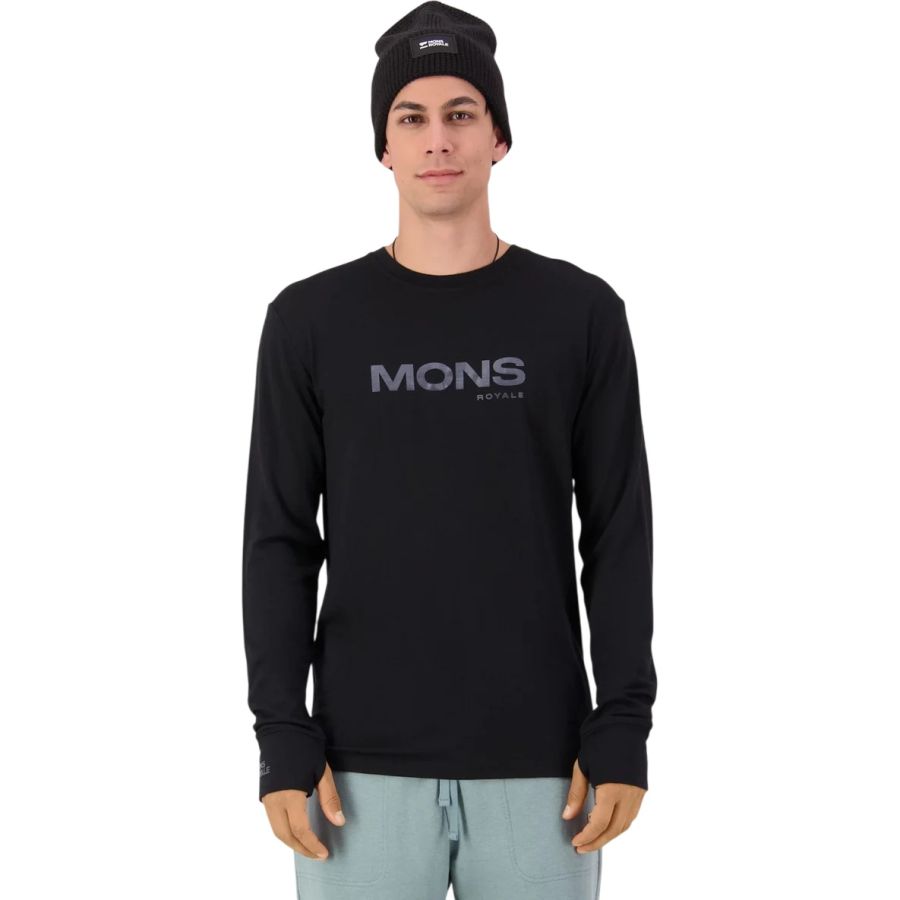 Mons Royale Yotei Merino Classic Long Sleeve, Undertrøye, Herre, Black