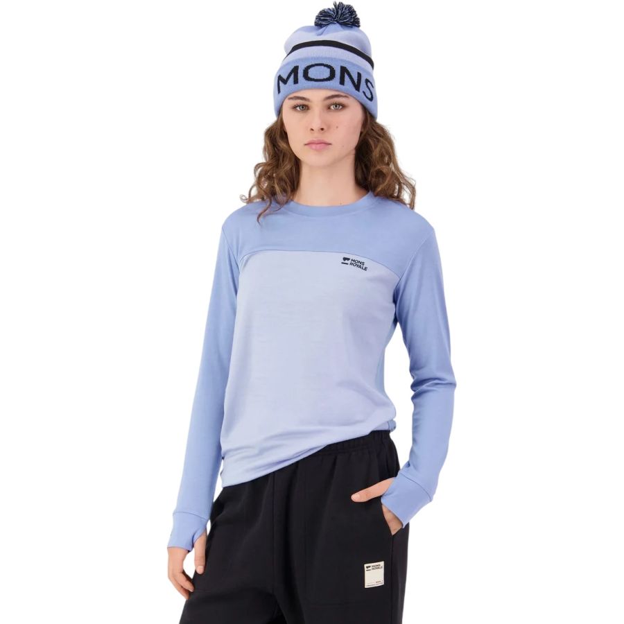 Mons Royale Yotei Merino Long Sleeve, síaláöltözet, női, kék