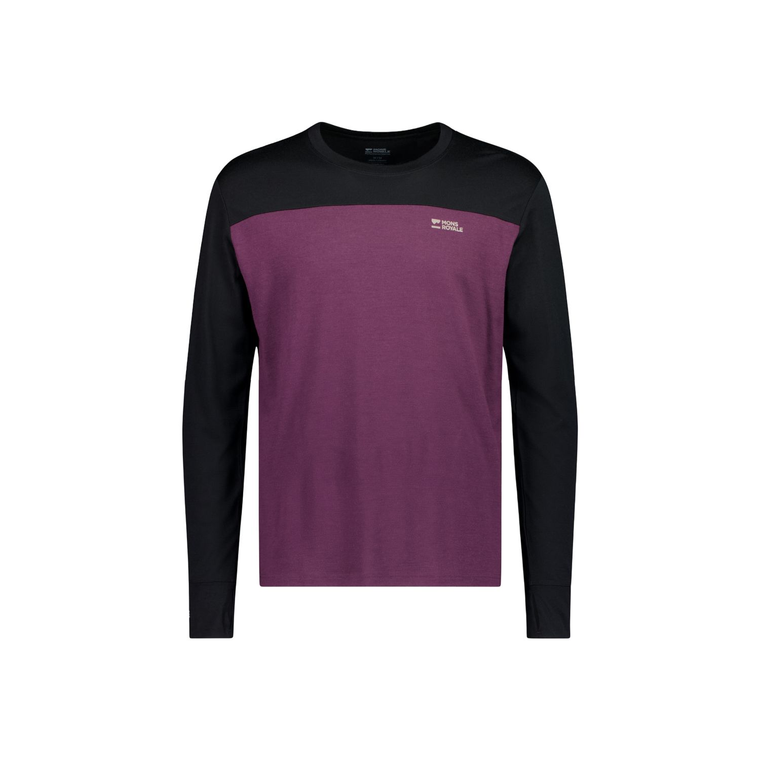 Mons Royale Yotei Merino Long Sleeve, Skiunterhemd, Herren, lila/schwarz