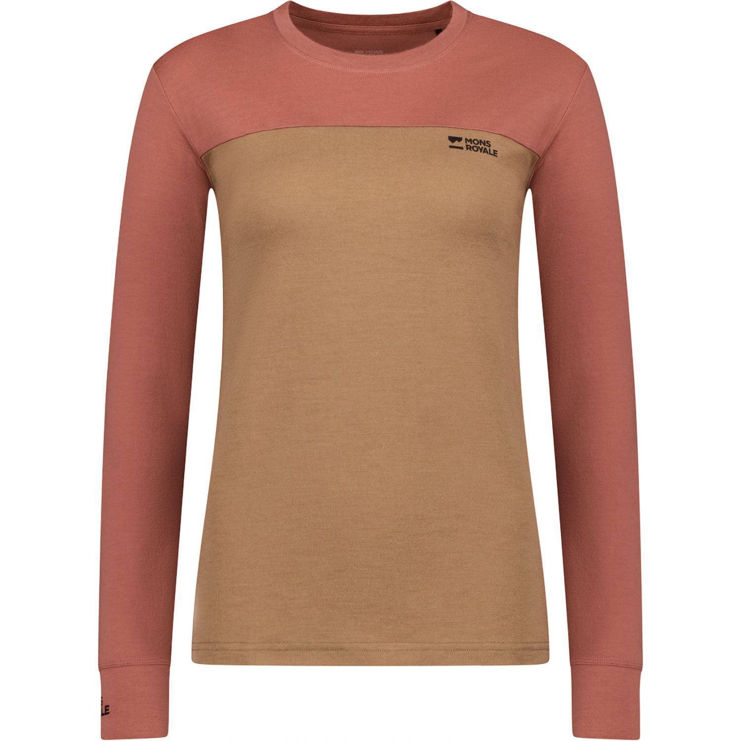 Mons Royale Yotei Merino, maglia termica, donna, rosa/marrone