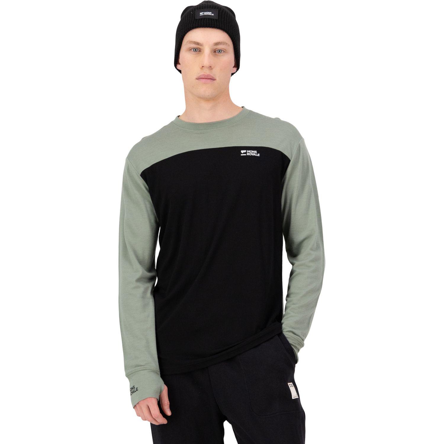 Mons Royale Yotei Merino, skiundertrøje, herre, grøn/sort