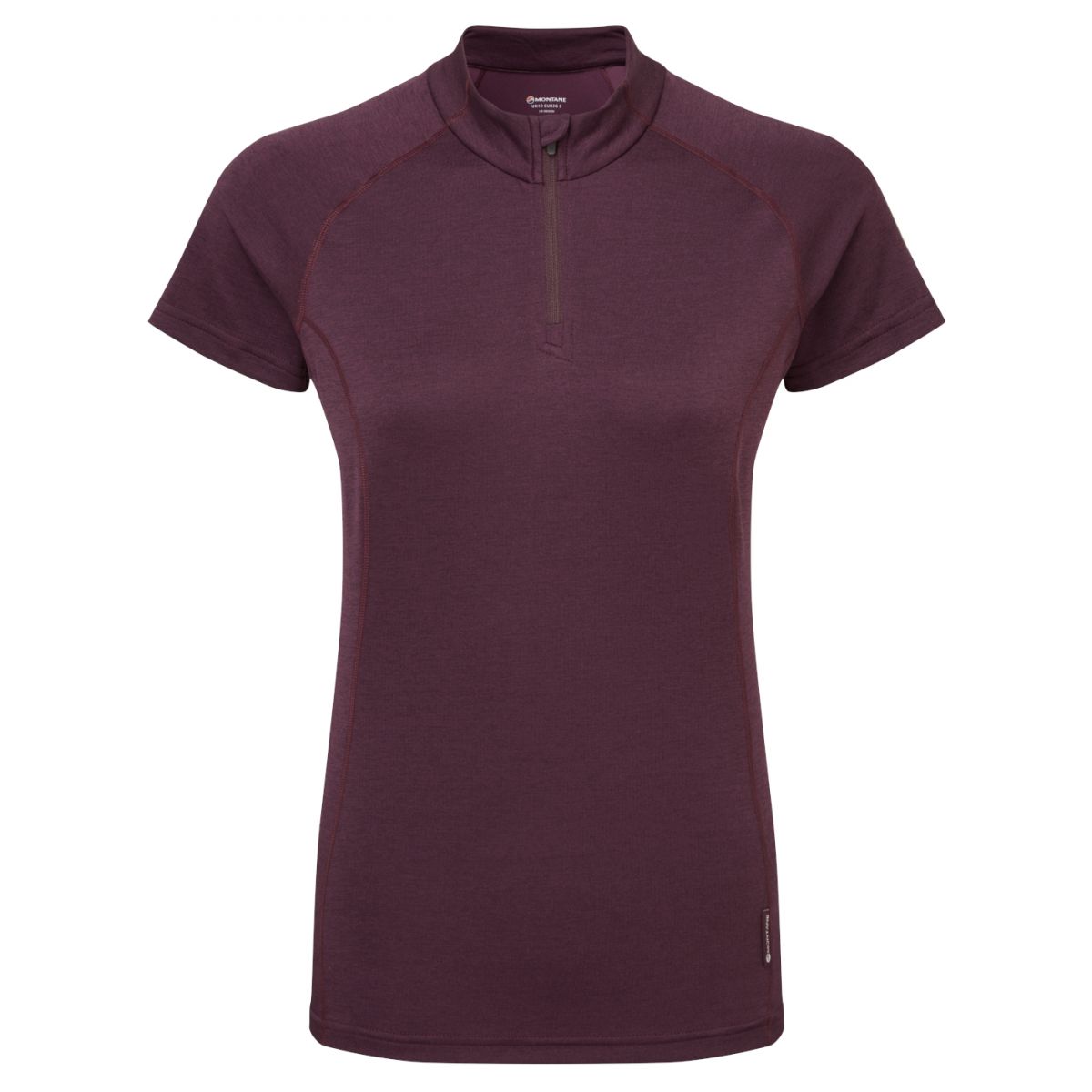Montane F Dart Zip T-Shirt, koszulka, damska, ciemnofioletowy