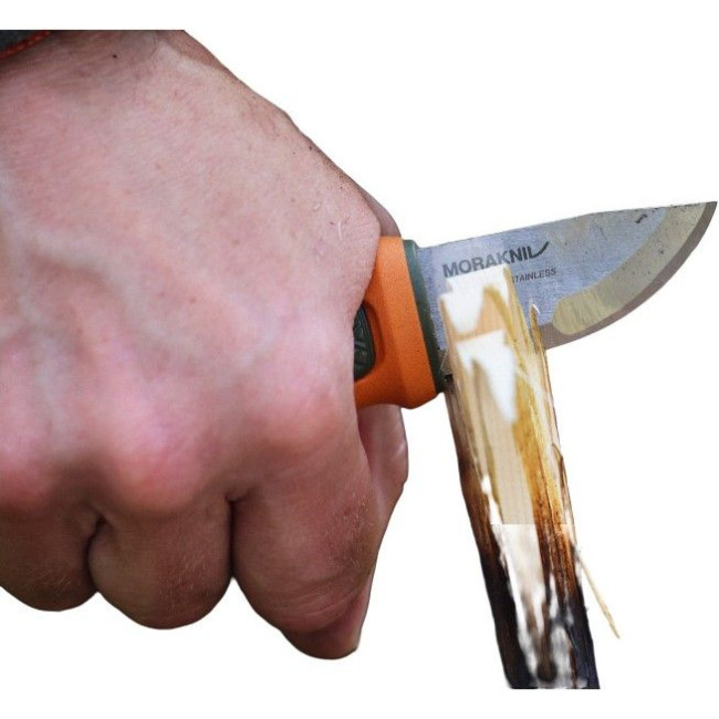 Mora Knife Eldris With Belt Loop (S), faca de exterior, laranja/verde