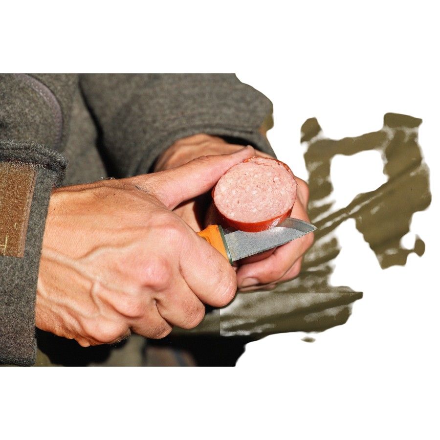 Morakniv Eldris Met Riemlus (S), outdoor mes, oranje/groen