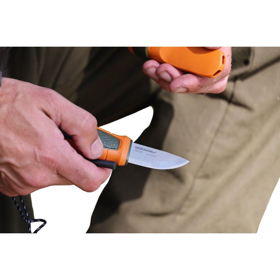 Morakniv Eldris Mit Gürtelhalterung (S), Outdoor-Messer, orange/grün