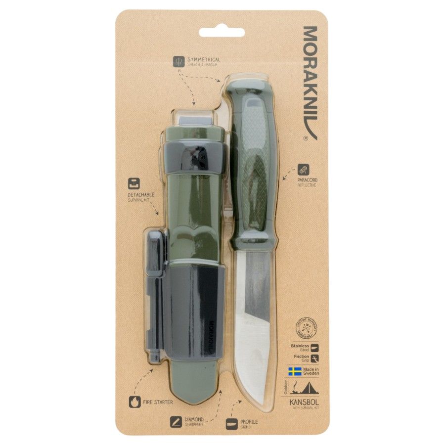 Morakniv Kanbol With Survival Kit (S), knife, green