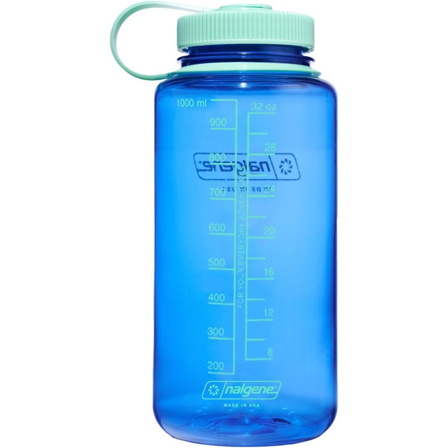 Nalgene boca larga sustentável, garrafa de bebida, 1000 ml, azul