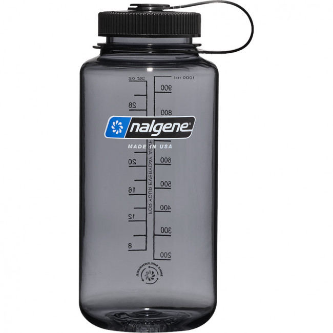 Nalgene wide mouth sustain, fľaša na pitie, 1000 ml, sivá/čierna