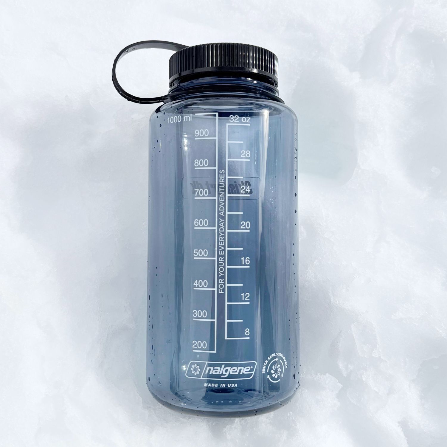 Nalgene wide mouth sustain, fľaša na pitie, 1000 ml, Skisport.dk, sivá