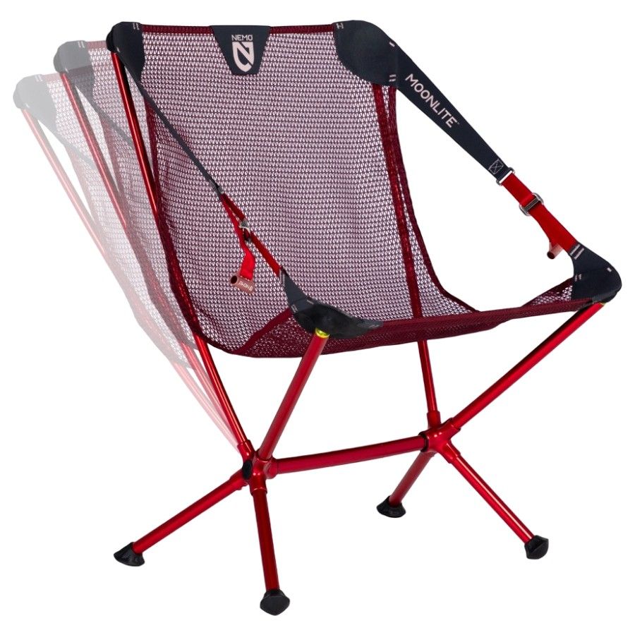 Nemo Moonlite Reclining Camp Chair, sedia da campeggio, rosso