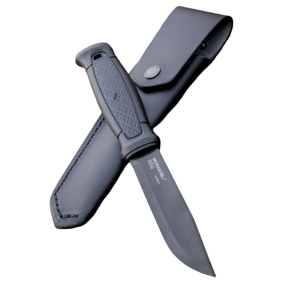 Nôž Mora Garberg Blackblade With Leather Sheath (C), nôž, čierny