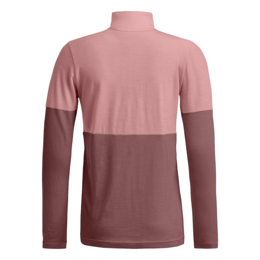 Ortovox 185 Rock'n'Wool Zip Neck, dámsky, ružová