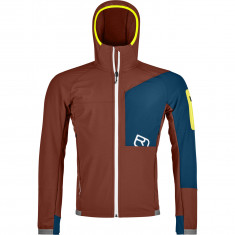 Ortovox Berrino Hooded, softshell jacket, men, clay orange