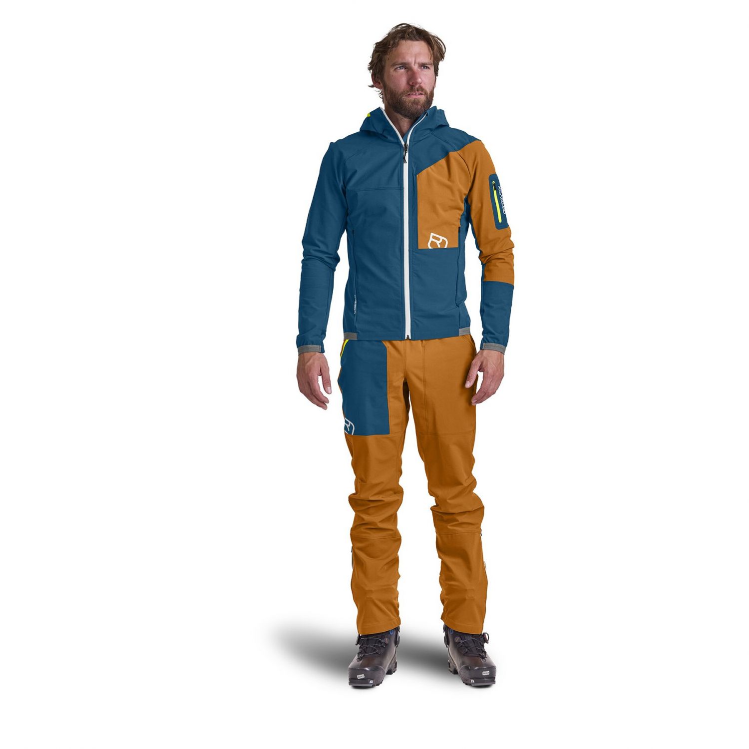 Ortovox Berrino Hooded, softshell jacket, men, clay orange