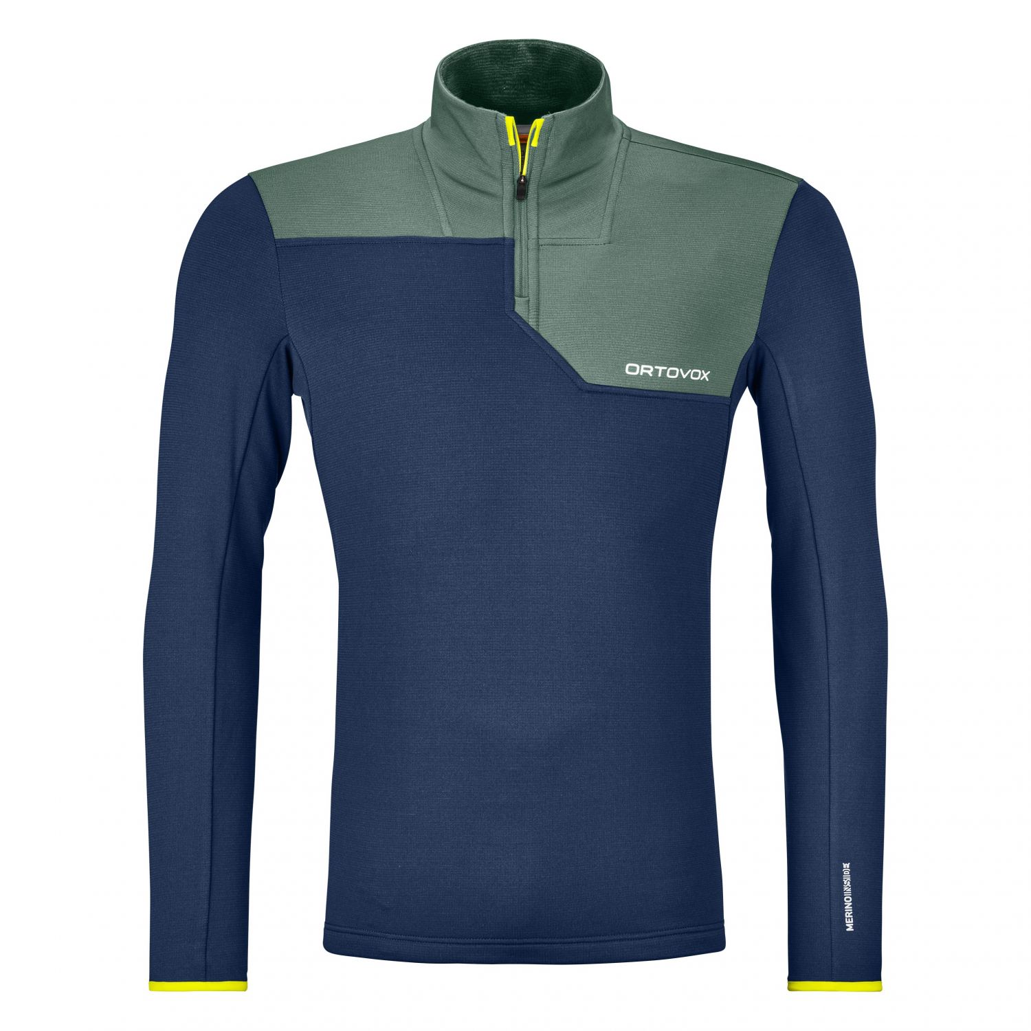 Ortovox Fleece Light Zip Neck, hombre, azul oscuro
