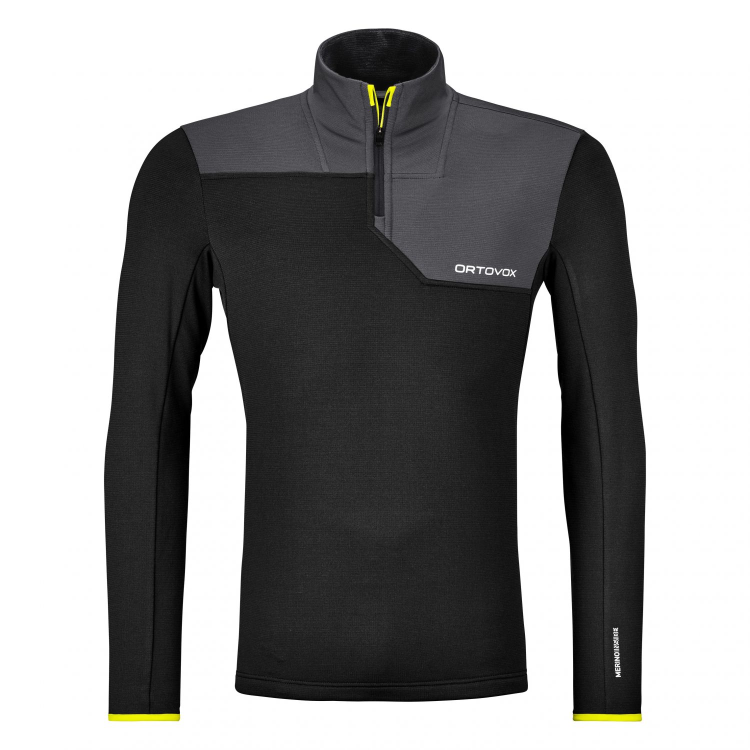 Ortovox Fleece Light Zip Neck, uomo, nero