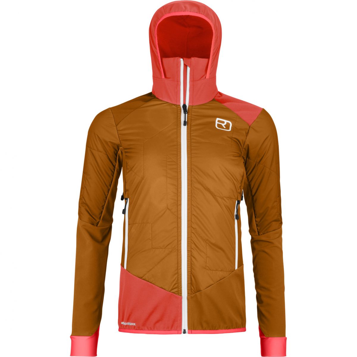 Ortovox Swisswool Col Becchei Hybrid, dámská softshellová bunda, oranžová