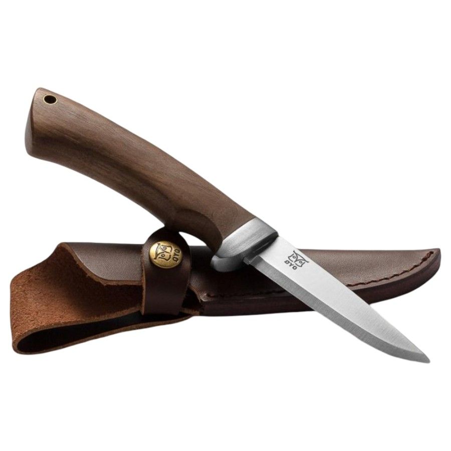 Oyo Dovre Knife W/ Leather Sheath, vandre kniv, brun