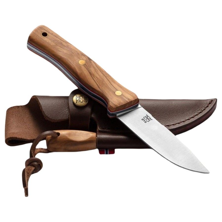 Oyo Femunden Knife W/ Leather Sheath, outdoor knife, brown