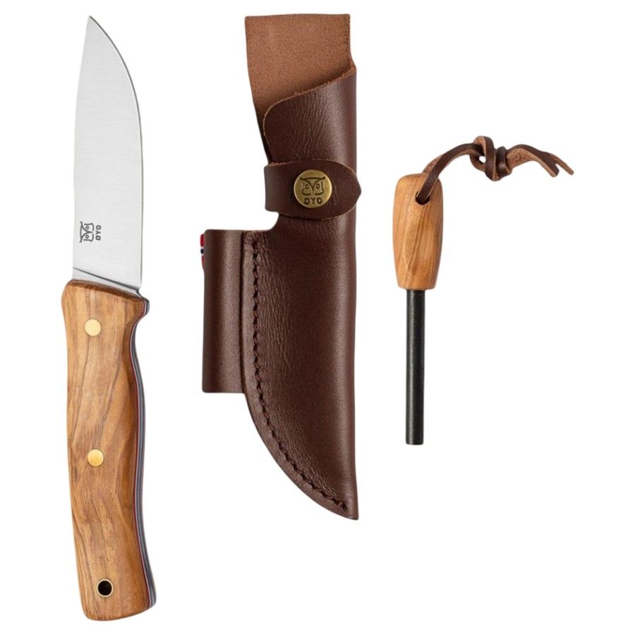 Oyo Femunden Knife W/ Leather Sheath, ulkoveitsi, ruskea