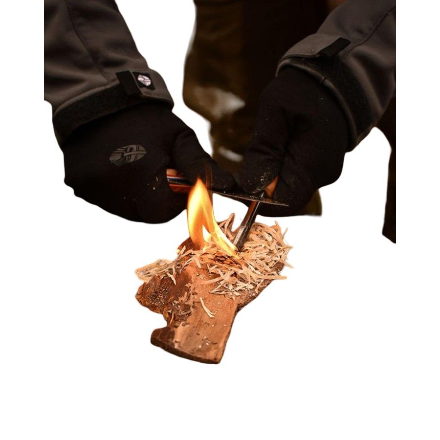 Oyo Femunden Messer mit Lederscheide, Outdoormesser, braun