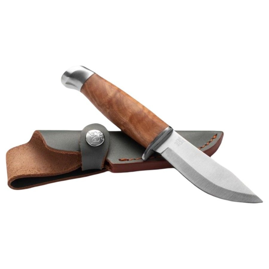 Oyo Geilo Junior Knife W/ Leather Sheath, couteau de chasse, brun