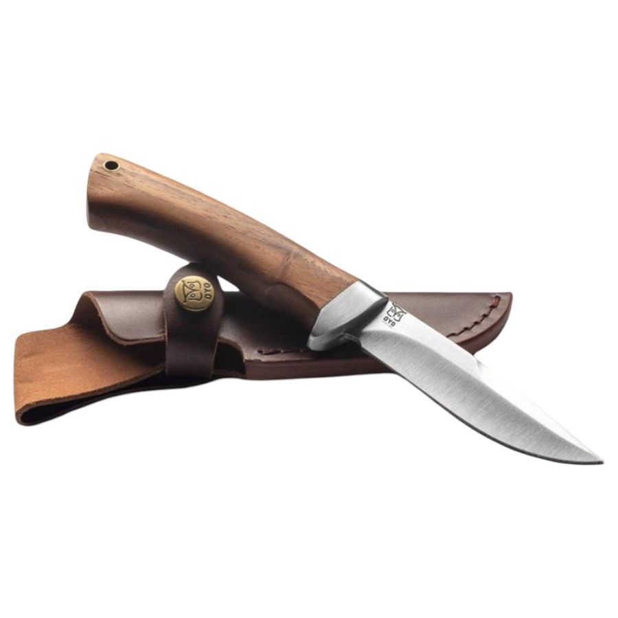 Oyo Hallingskarvet Knife W/ Leather Sheath, vandrekniv, brun