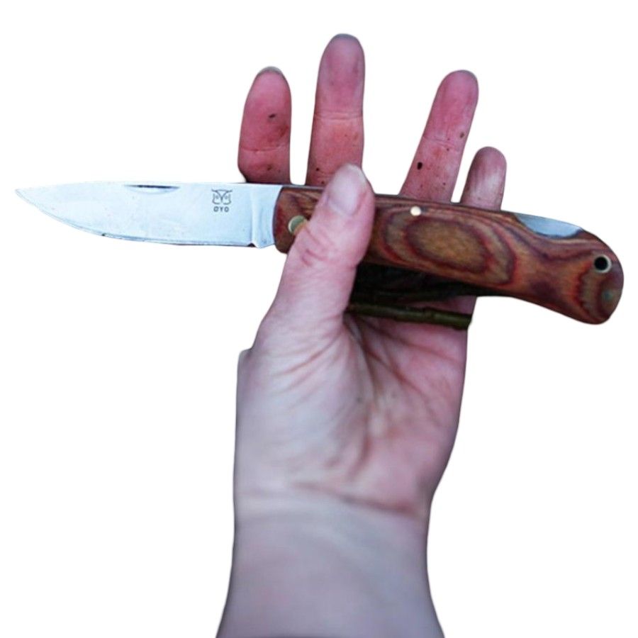 Oyo Marka Folding Knife, cuchillo plegable, marrón