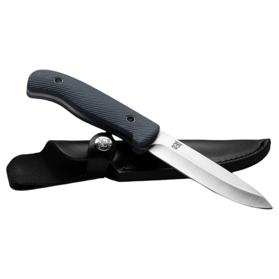 Oyo Nordic Couteau de Chasse avec Étui en Cuir NY, couteau de chasse, gris