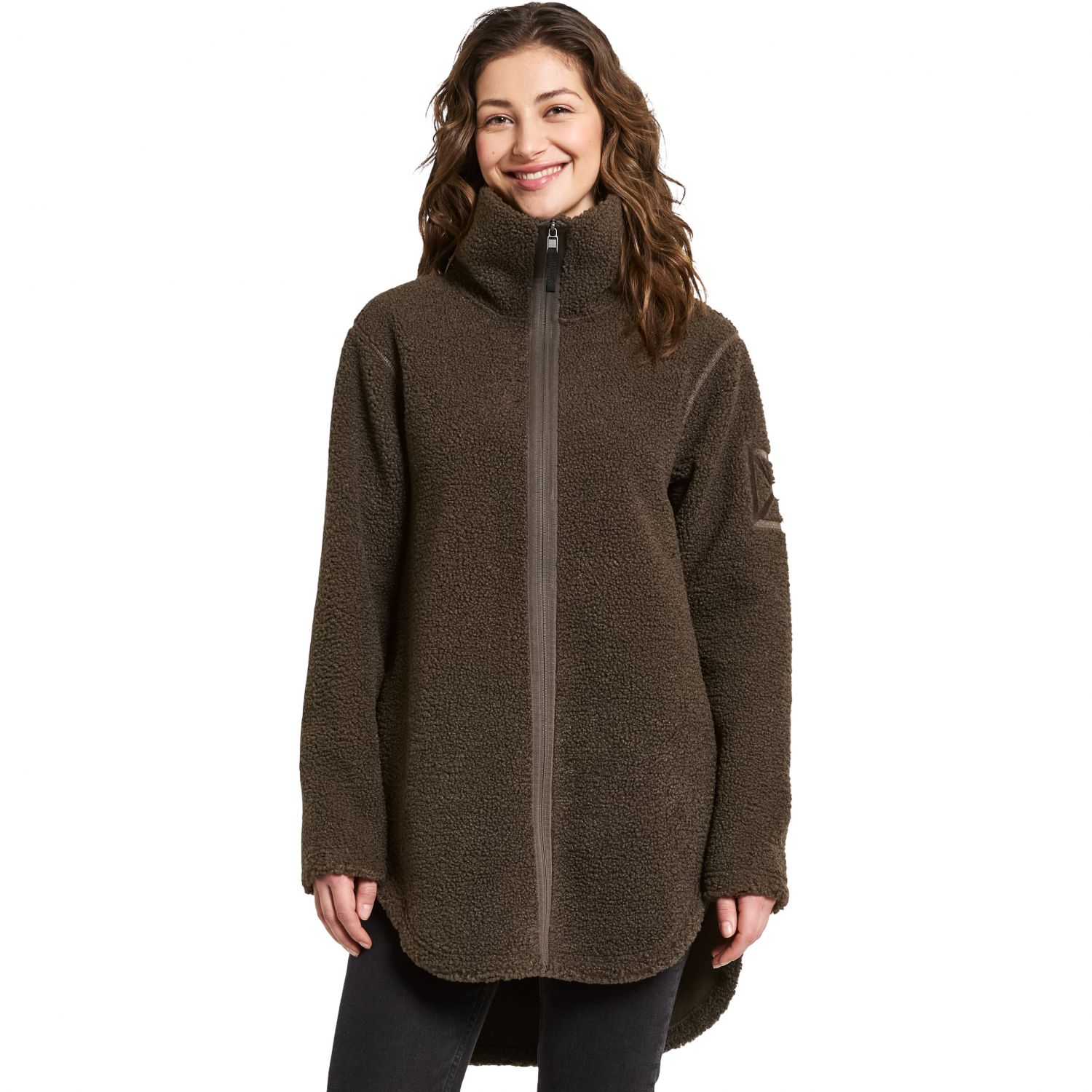 Palton fleece Didriksons Umi, pentru femei, maro închis