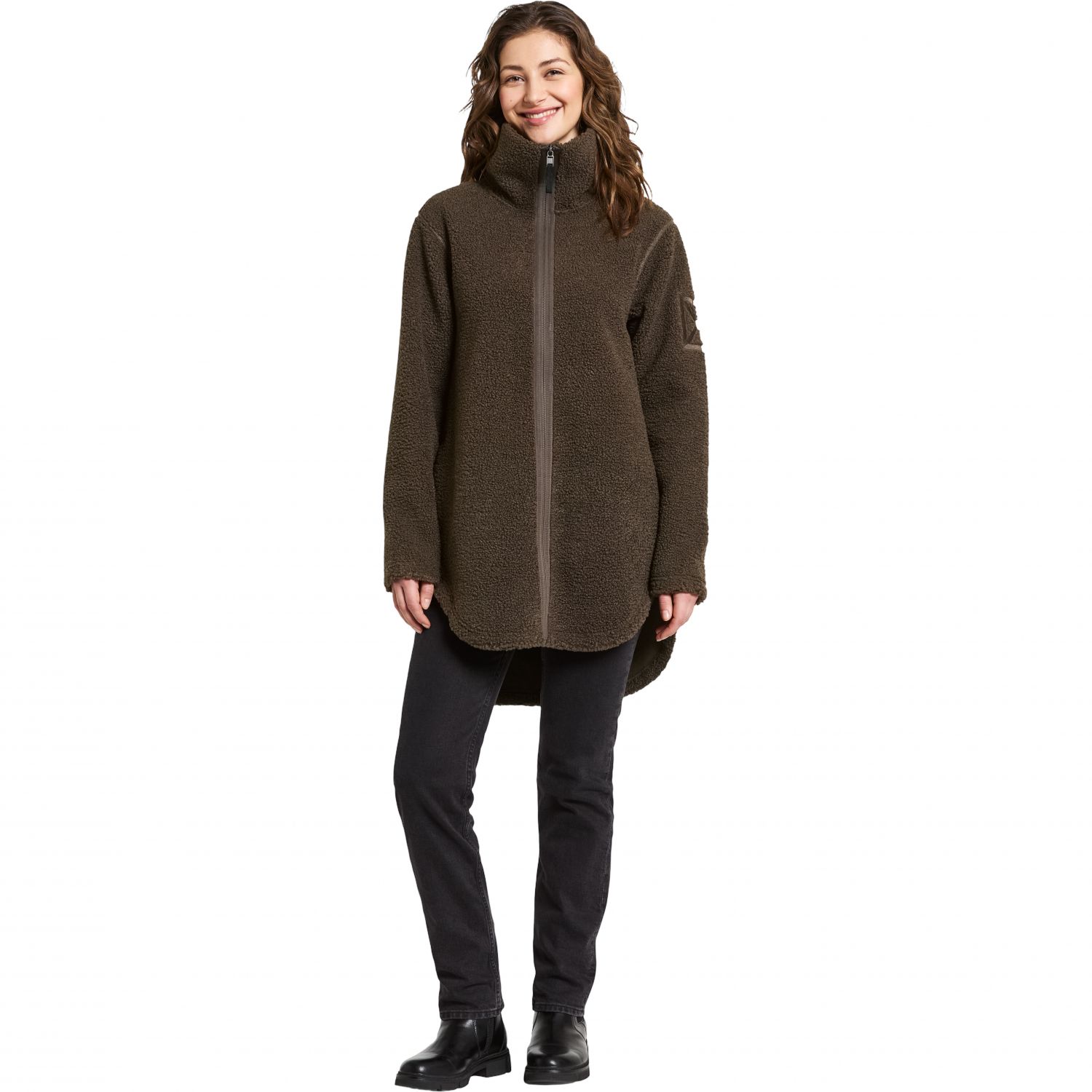 Palton fleece Didriksons Umi, pentru femei, maro închis
