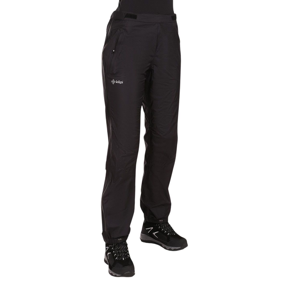 Pantalones de lluvia Kilpi Alpin para mujer, negros