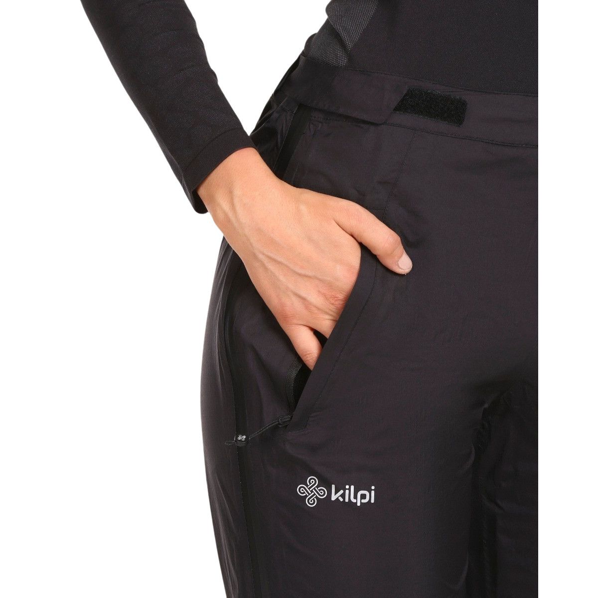 Pantalones de lluvia Kilpi Alpin para mujer, negros