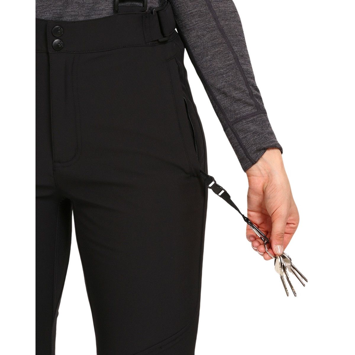 Pantaloni da sci Kilpi Rhea, taglie forti, donna, nero