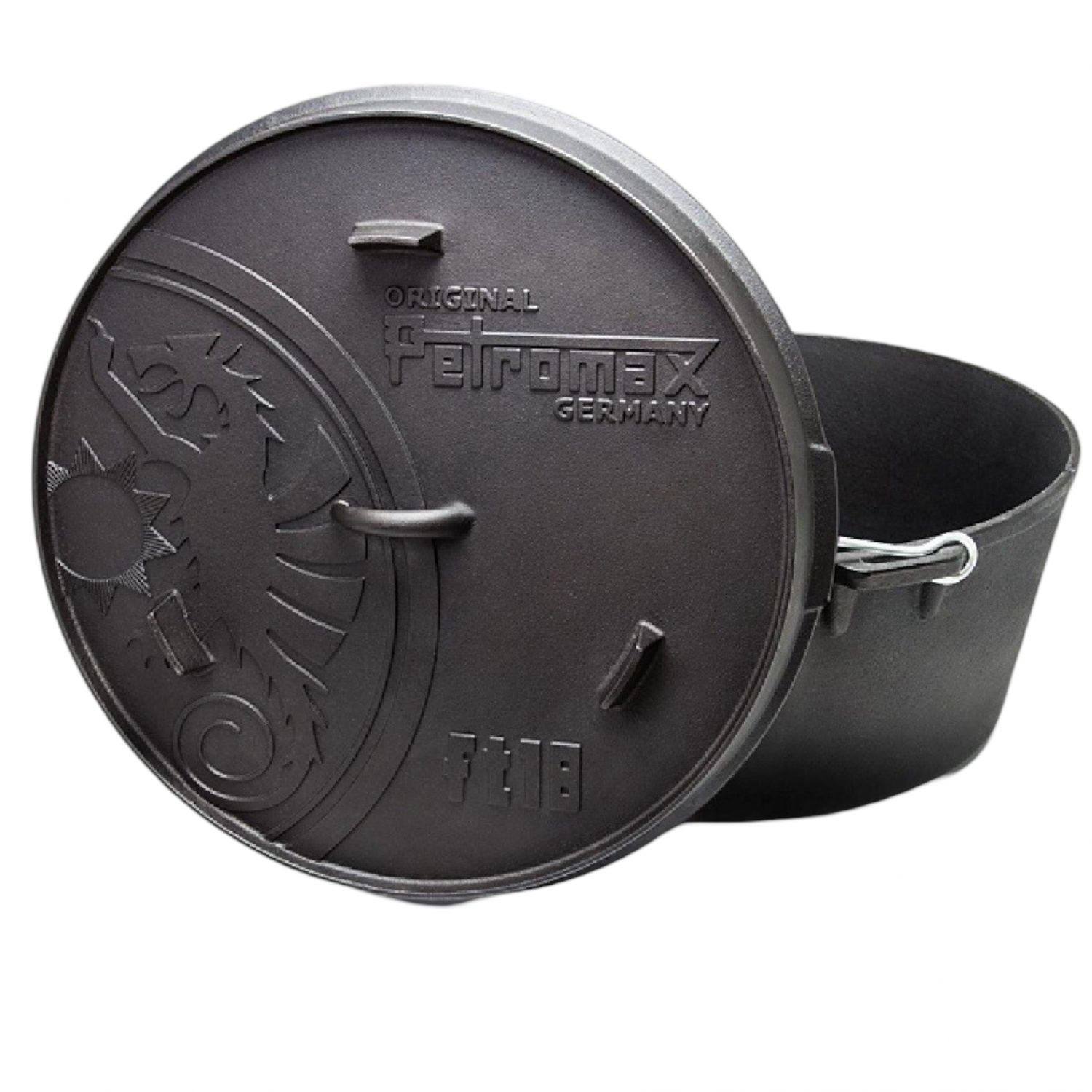 Petromax Dutch Oven FT18, plochý, liatinový hrniec, čierny