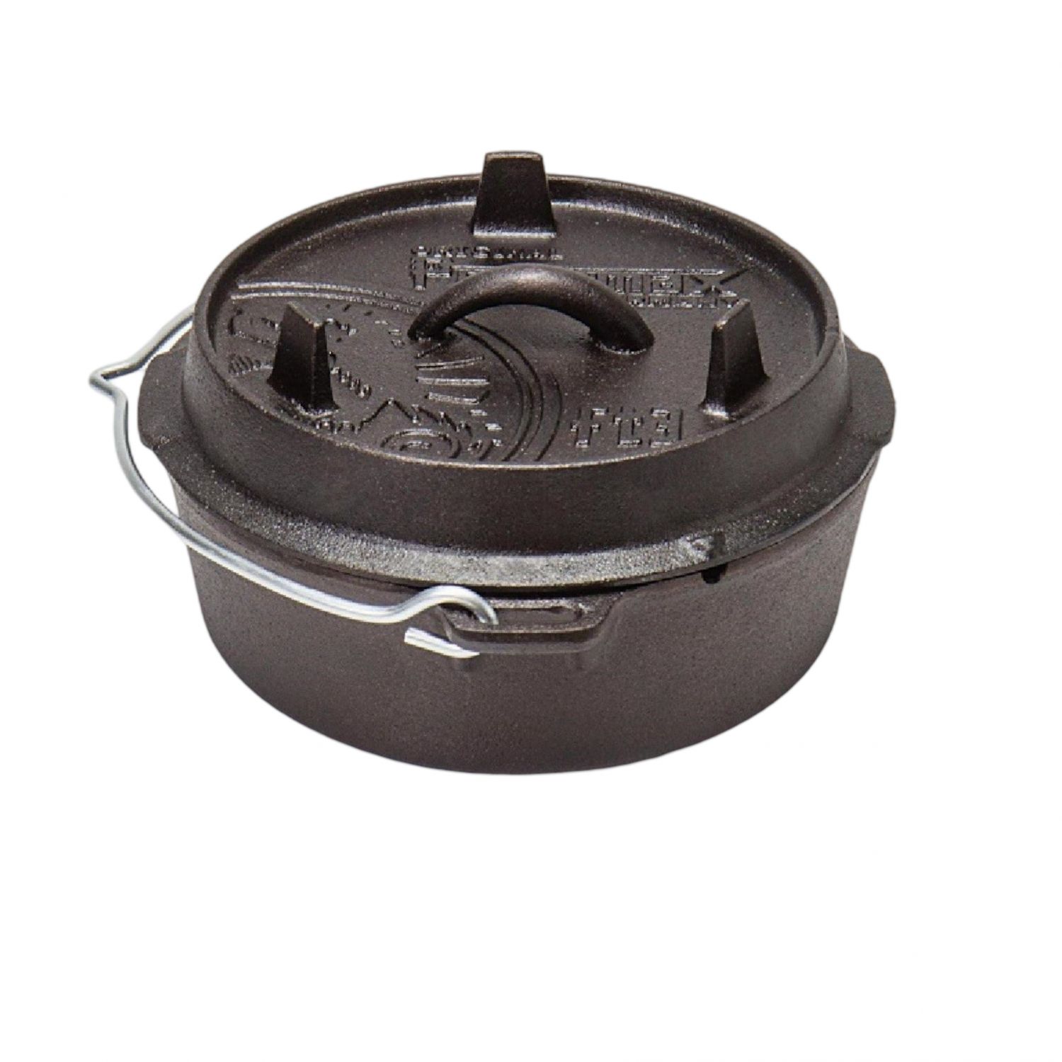 Petromax Dutch Oven FT3, plochý, liatinový hrniec, čierny