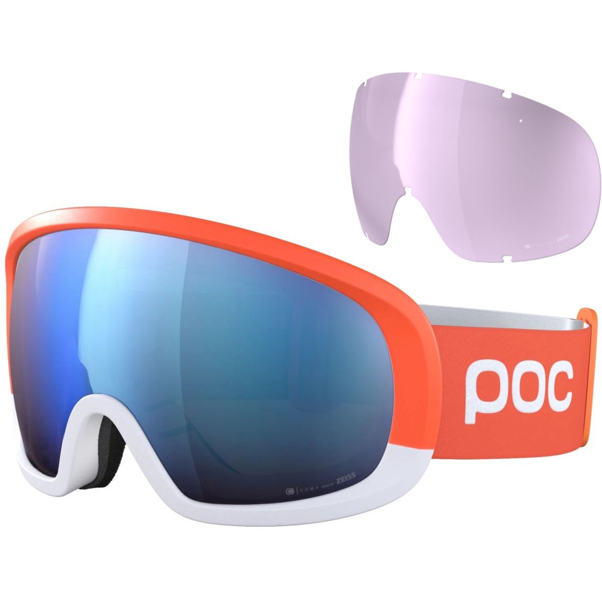 POC Fovea Mid Race, laskettelulasit, zink orange/hydrogen white