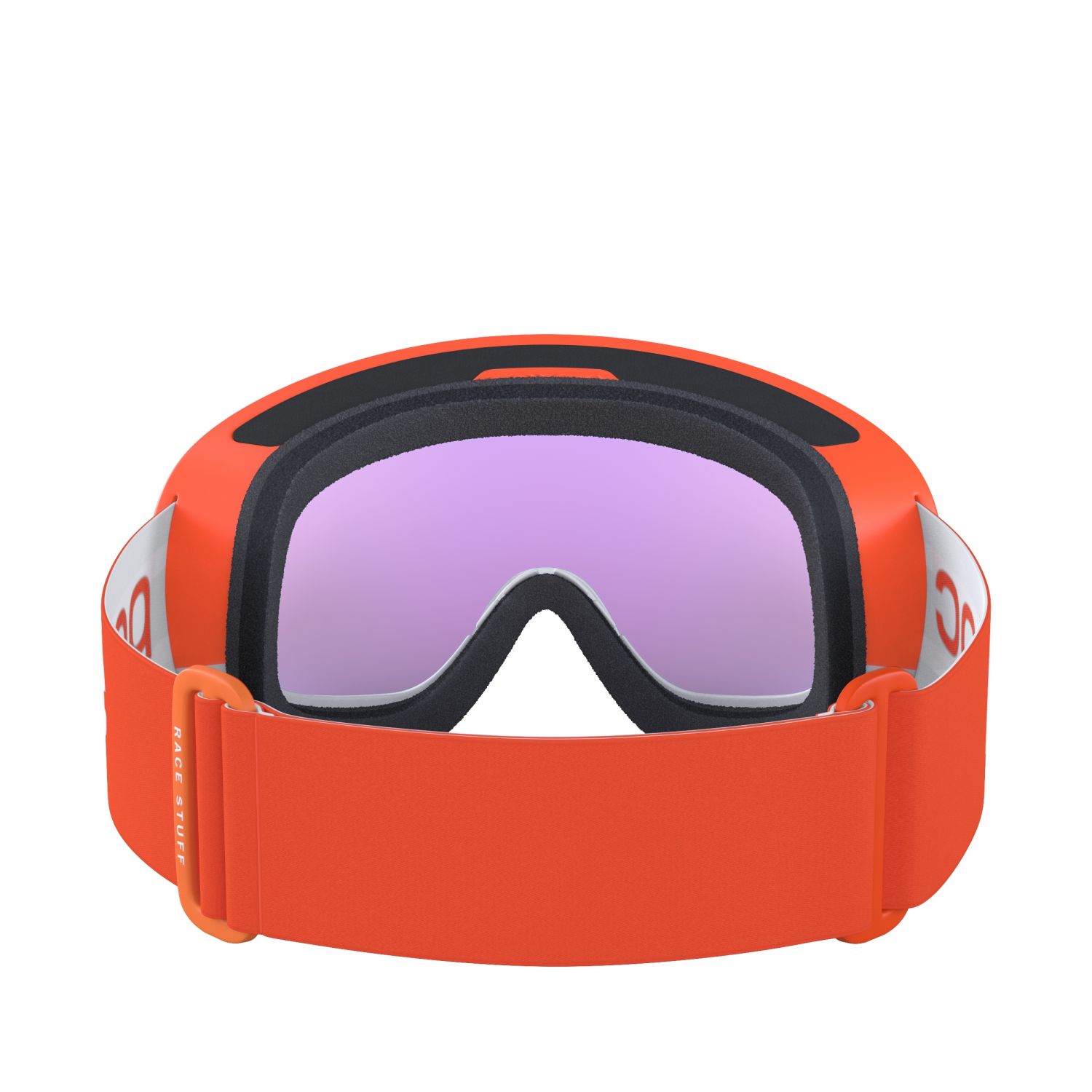 POC Fovea Mid Race, masque de ski, zink orange/hydrogen white
