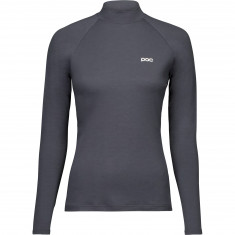 POC Layer Merino Mock Neck Jersey, camisola interior de esqui para mulher, cinzento escuro