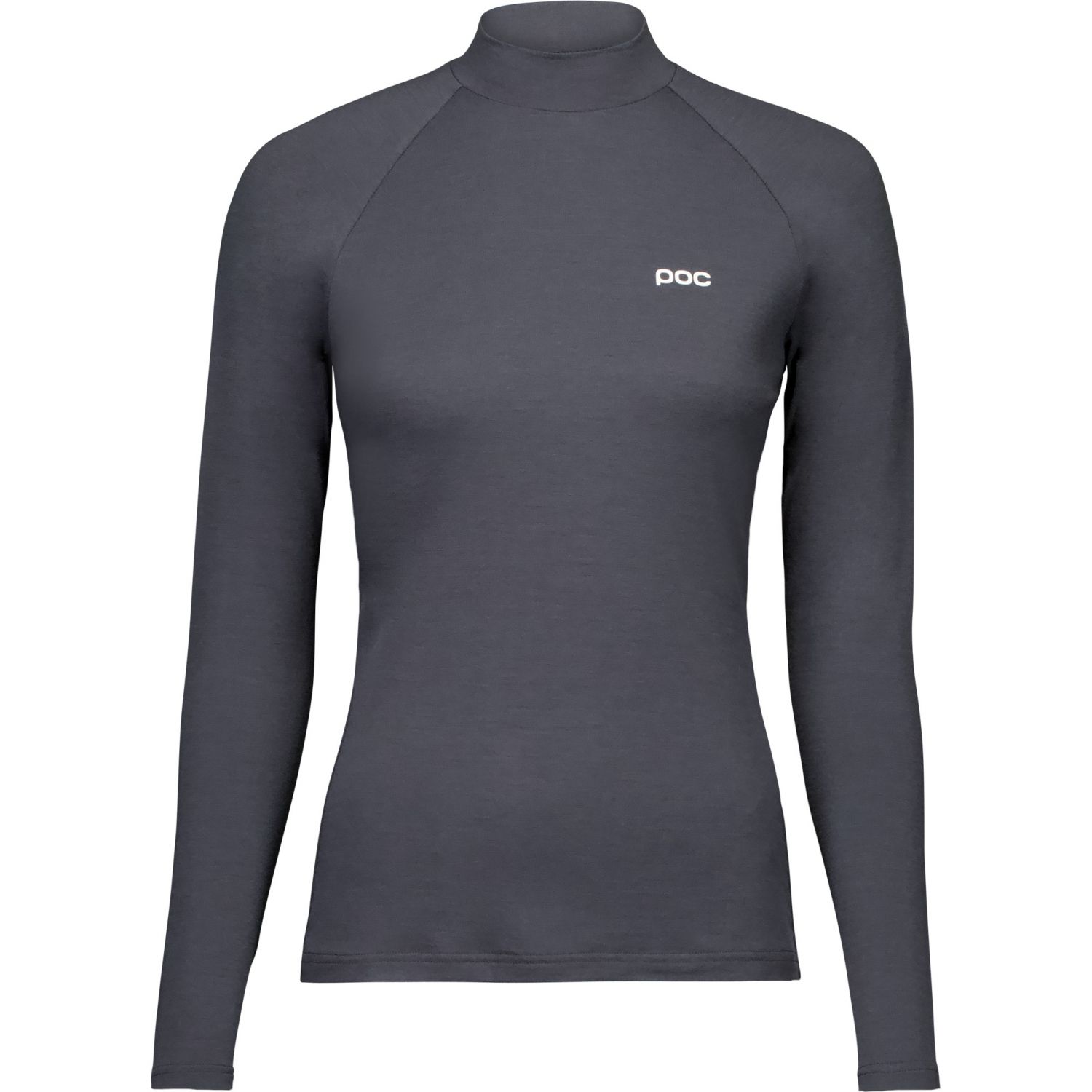 POC Layer Merino Mock Neck Jersey, camisola interior de esqui para mulher, cinzento escuro