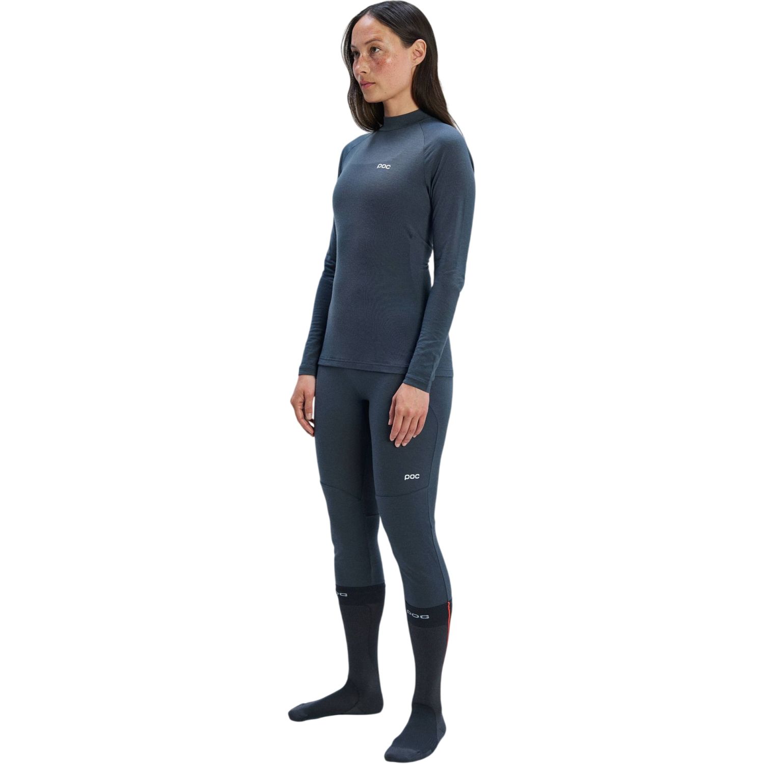 POC Layer Merino Mock Neck Jersey, skiundertrøje, dame, mørkegrå