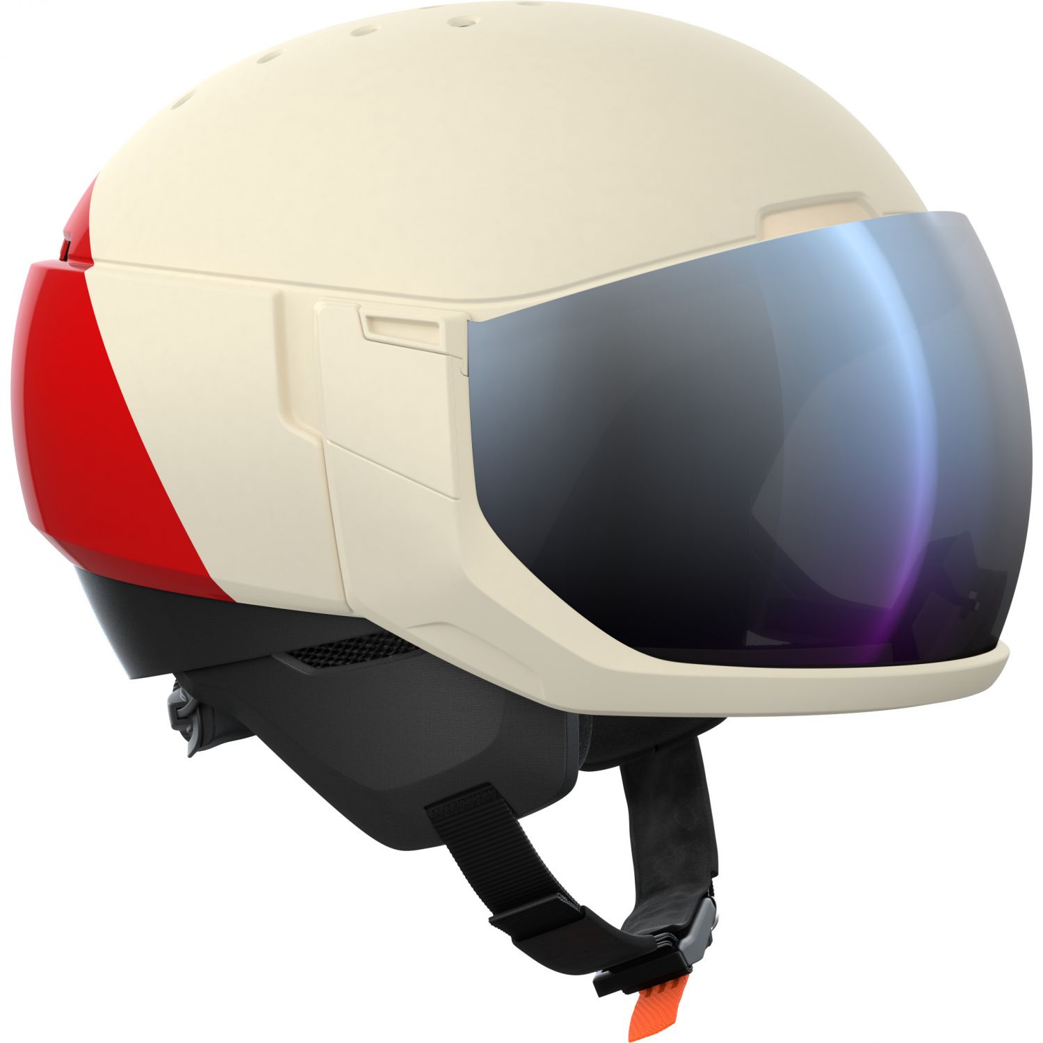 POC Levator MIPS, Skihjelm med Visir, Rouge/Blanc