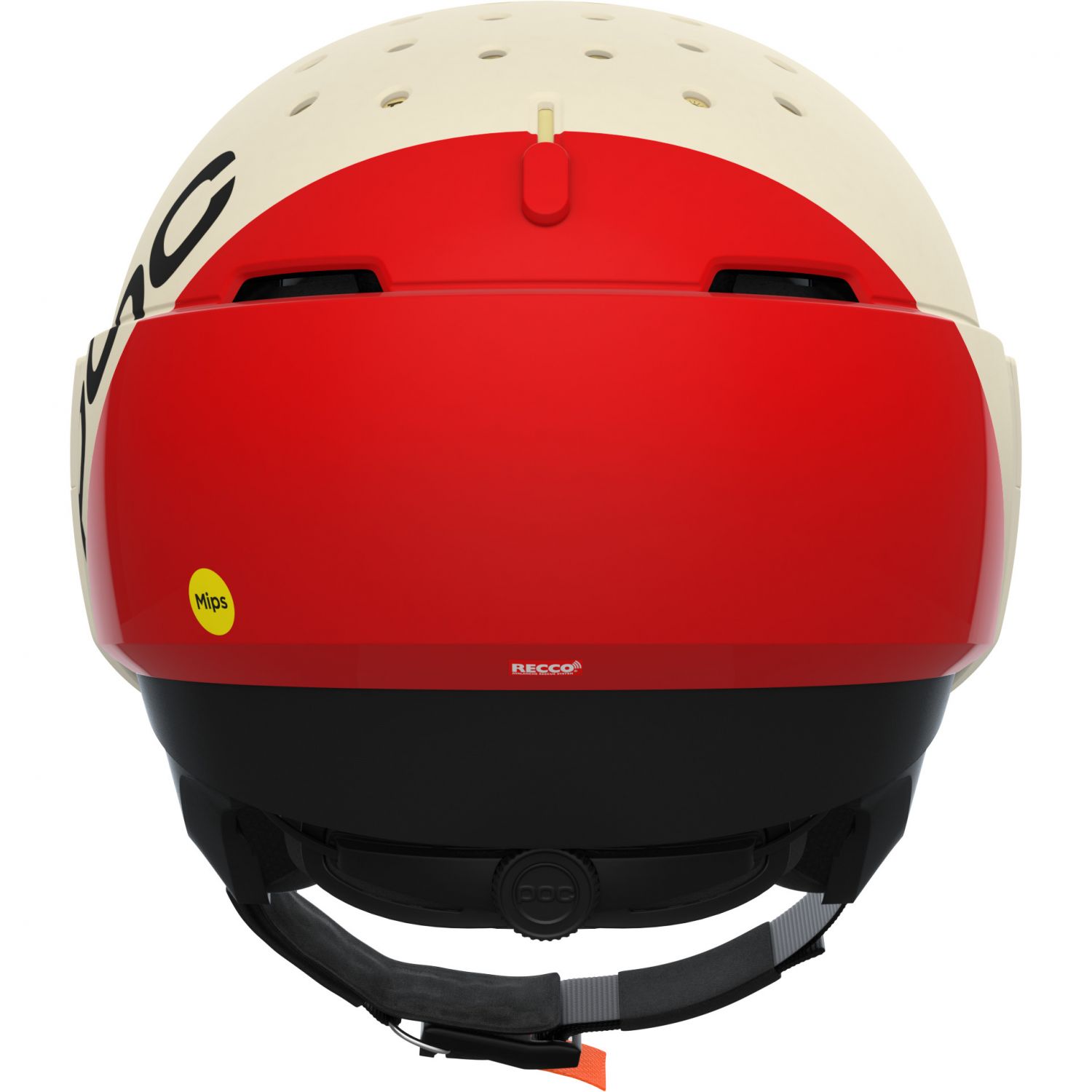 POC Levator MIPS, Skihjelm med Visir, Rouge/Blanc